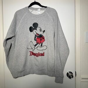 Disney Mickey Mouse Gray Crewneck Sweatshirt Mens Large